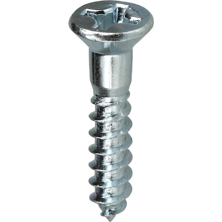 Dottie Wood Screw, #6, 2-4/5 in, Zinc Plated Carbon Steel Flat Head Phillips Drive, 100 PK PHFW634