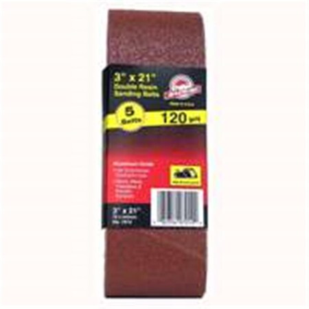 Gator Finishing 7010 3 x 21 In. 120 Grit Aluminium Ox Belt, 5PK 3874054