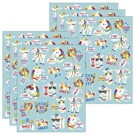 Eureka Fruit Zebras Fruit Punch Scented Stickers, 80-Piece Set, 6PK 650335