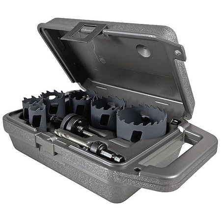Morse Hole Saw Set, 8pcs, Sizes:0.875"-2.5" MHSTK02E