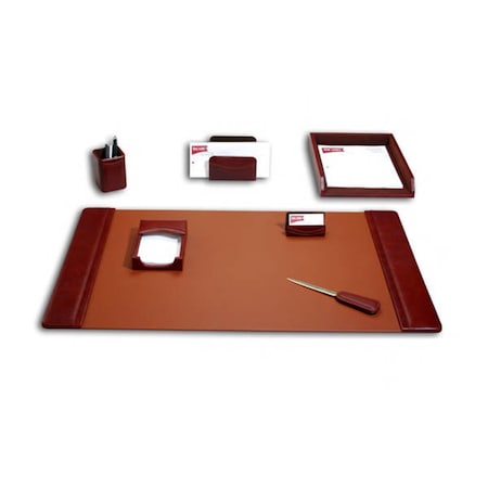 Dacasso Mocha Leather 7-Piece Desk Set D3004