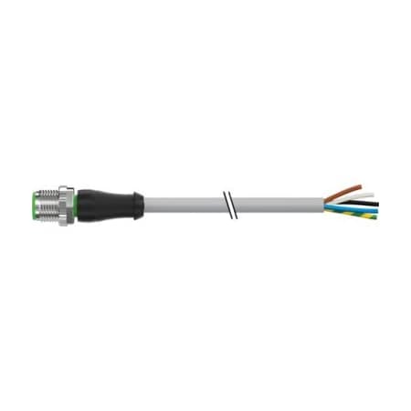 Murrelektronik Cordset, Straight, M12, Gray, 22 AWG, 4A 7000-12041-2350100