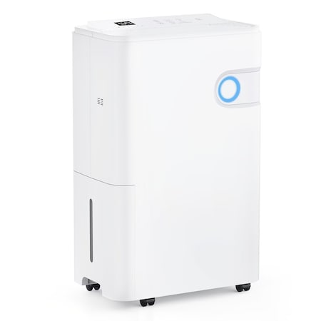 Edendirect 80 pt. 5,500 sq. ft. Dehumidifier for Damp Rooms in White, Bucket and Auto Defrost for Basement ZRZHUMI-AS-CSJ72XK-5WT-OL