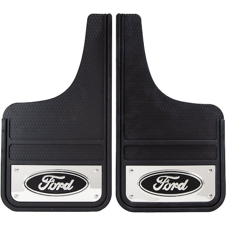 Plasticolor Universal 12 x 23 Set Of 2 Flat Ford Logo With Stainless Steel Insert 001837R01