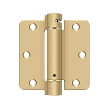 Dendesigns 3.5 x 3.5 x 0.25 in. Spring Hinge, Brushed Brass DE564018