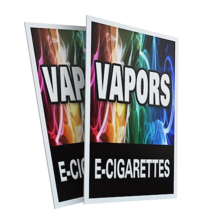 Signmission Vapors E-cigarettes, Plastic Signs Only 24 Inch x 36 Inch, Corrugated Plastic, 2PK CSB-2436-2PACK-Vapors E-cigarettes