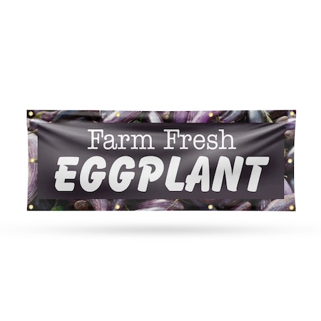 Signmission Farm Fresh Eggplant, 36 Inch x 96 Inch, Vinyl Banner B-96-30591