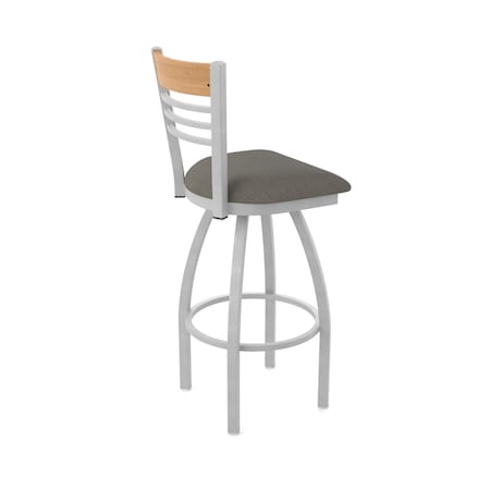 Holland Bar Stool Co Eleanor 36in Swivel Extra Tall Bar Stool, Anodized Nickel Finish, Medium Back, Graph Chalice Seat 880