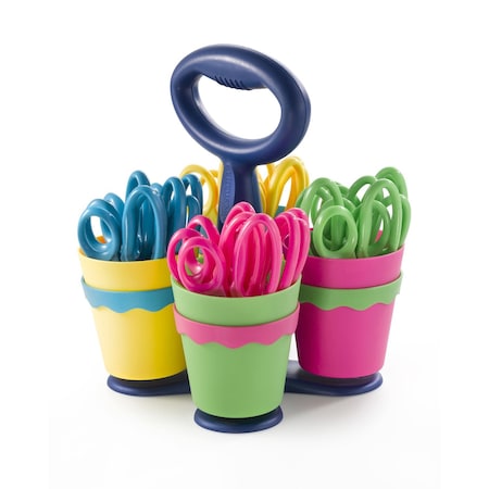 Westcott School Scissor Caddy, Blunt 5" Kids Scissors, Anti-Microbial Protection, 24 Scissors, 24PK 14756