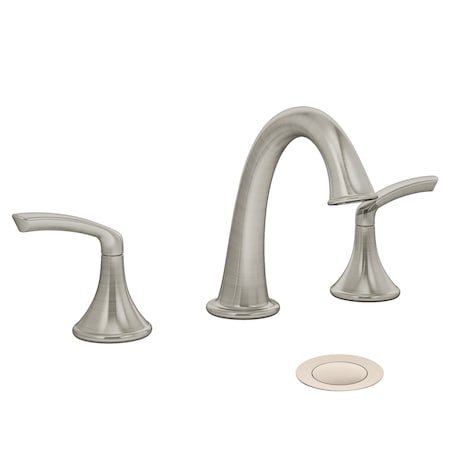 Symmons Elm Widespread Two-Handle Bathroom Faucet with Push Pop Drain Assembly (1.0 GPM) SLW5512STNPP