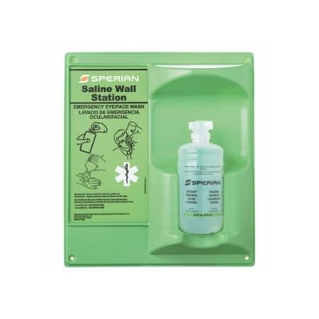 Honeywell Eyesaline Eyewash Wall Station, 16 oz, Single Bottle 203-32-000460-0000
