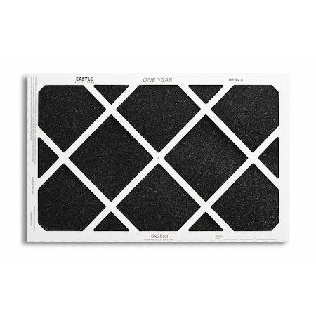 Castle Filters 16x25x1Castle Super Flow MERV 6 HVAC One Year Air Filter 1-1625M6