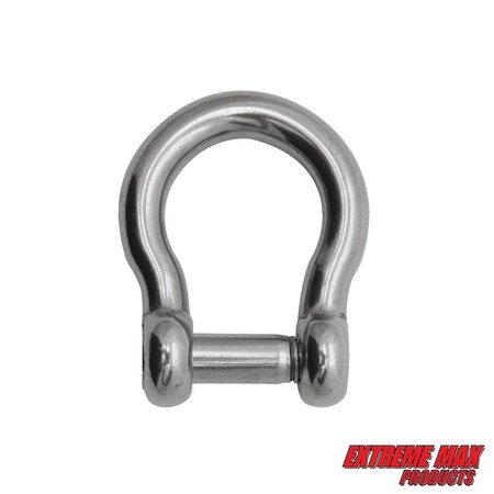 Extreme Max 3006.8411 BoatTector Stainless Steel Bow Shackle with No-Snag Pin - 3/8" 3006.8411