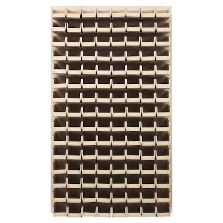 Quantum Storage Systems 36X61 HC LOUVERED PANEL W/120 BINS IVORY QLP-3661HC-220-120IV
