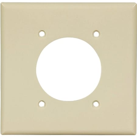 Eaton Wiring Devices Power Outlet Wallplate, 4-1/2 in L, 4-9/16 in W, 2 -Gang, Thermoset, Ivory 2168V-BOX