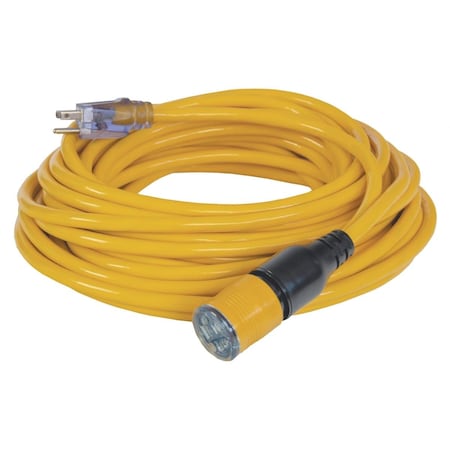 Artificial Intelligenceme SJTW Locking Extension Cord, 12 AWG, 12/3, Yellow, 50 ft AR3977352