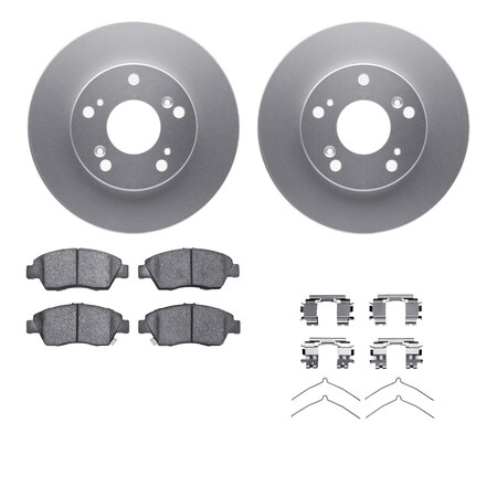 Dynamic Friction Co DFC GEOSPEC Coated Rotors with 5000 Brake Pads - Ceramic and Hardware 4512-59126