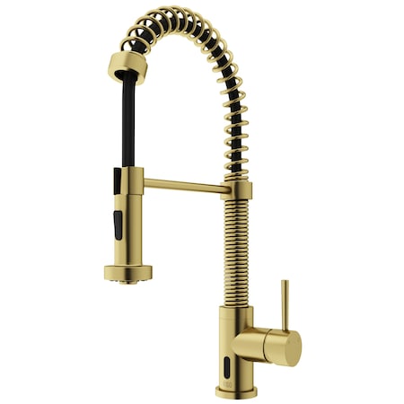 Vigo Edison Single Handle Pull-Down Sprayer Kitchen Faucet with Touchless Sensor in Matte Brushed Gold VG02001MGS