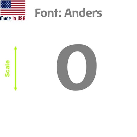 Aacc Self-Adhesive Vinyl Number: 0, Size: 14 in. Color: Gray Font: Anders, 24PK AACC-Anders-N0-Gray-I14x24