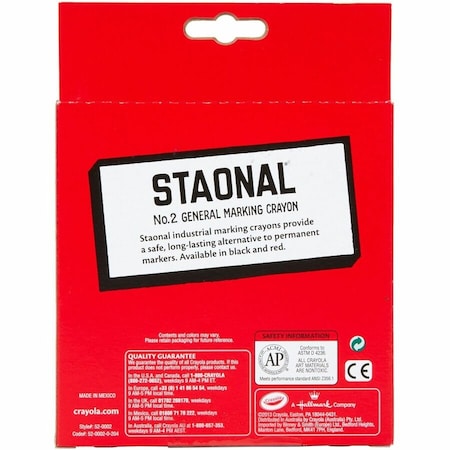 Crayola No 2 Staonal Marking Wax Crayons, Black, 8PK CYO5200023051