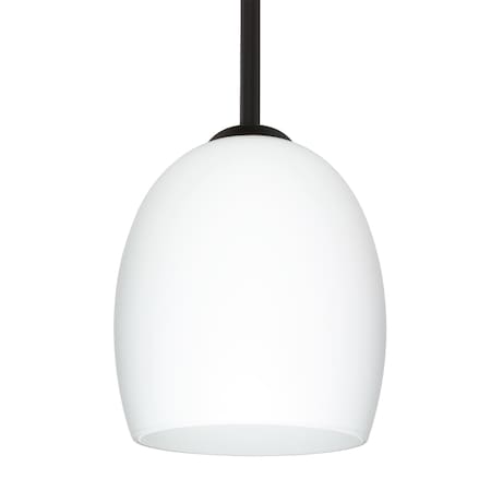 Besa Lighting Besa Lucia Stem Pendant, Opal Matte, Black Finish, 1x 75W MAX E26 Base 1TT-169707-BK