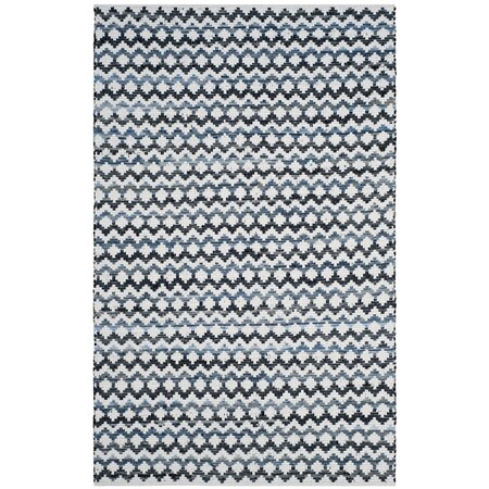 Safavieh Montauk Hand Woven Rectangle RugIvory Blue & Black 2 ft.-3 in. x 12 ft. MTK120A-212
