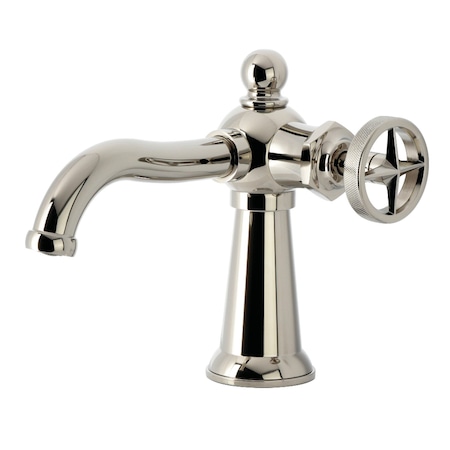 Kingston Brass One-Handle Single-Hole Bathroom Faucet with Push Pop-Up Drain, Polished Nickel KS3546RNX