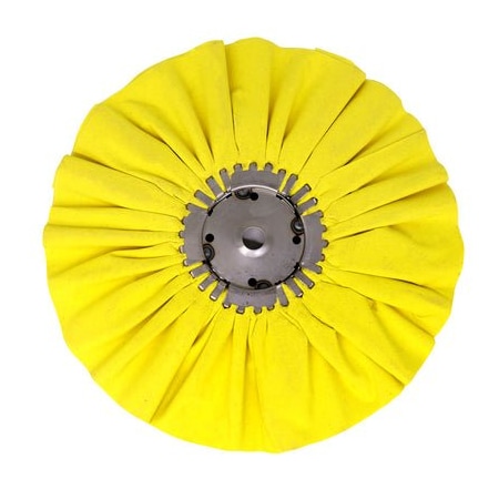 Renegade Products Usa 10 Inch, Yellow, 5/8" Center Plate Case Pack Airway Buffing Wheels, Bulk Deal, 5PK FAW1058YTX5PAK