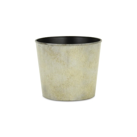 Homeroots 6in Gray Recycled Plastic Indoor Outdoor Round Pot Planter 488234