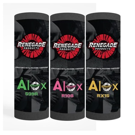 Renegade Products Usa AlOx Structured Polishing Compounds, Full Tube, AlOx 3-Step Bundle 539R/R108/RX15 CBM3STEPBDL