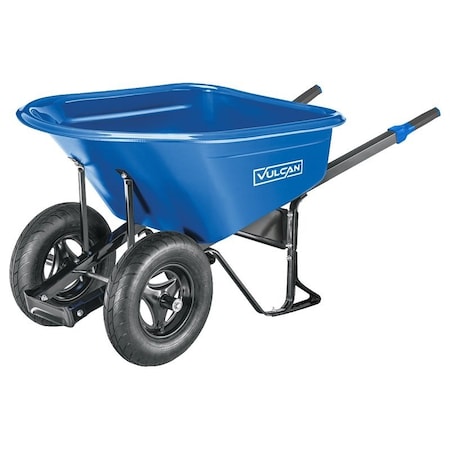 Vulcan Wheelbarrow, 7 cu-ft Volume, HDPE, 2-Wheel, Pneumatic Wheel, 16 in Wheel PH7-S-2W-OR