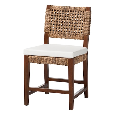 Bali & Pari Alise Handwoven Seagrass Dining Chair with Mahogany Wood Frame - Woven Back and Seat, Earthy Brown 259-14245-ZORO