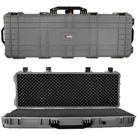 Eylar 38in Roller Hard Rifle Case Waterproof w/ Foam Gray SA00013-GRA