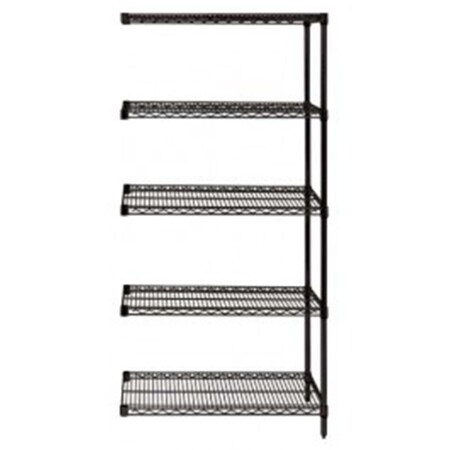 Betterbeds 5-Shelf Wire Shelving Add-On Unit Black - 24 x 60 x 74 in. BE1135416