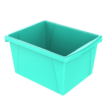 Storex 4 Gallon Storage Bin, Teal 61477U06C