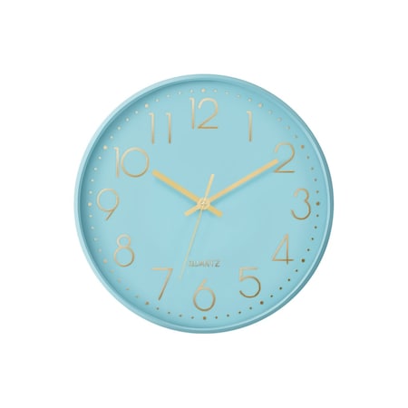 Monarch Specialties Clocks, 12-in. Round, Wall Clock, Blue Face, Blue Frame, Contemporary, Modern I 9109