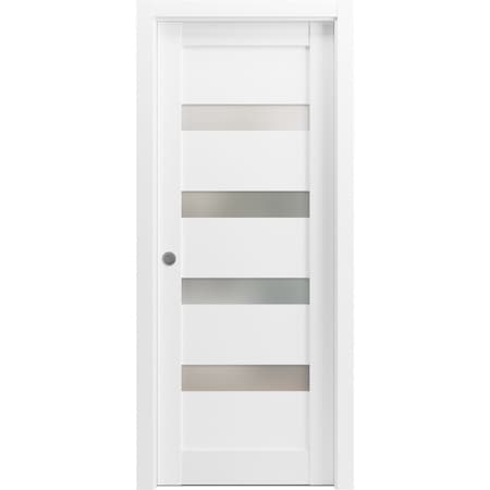 Sartodoors Pocket Interior Door, 30" x 80", White QUADRO4113PD-WS-30