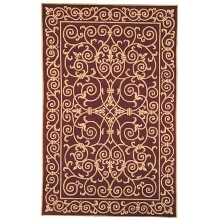 Safavieh 2 ft. - 9 in. x 4 ft. - 9 in. Small Rectangle- Transitional Chelsea Burgundy Hand Hooked Rug HK11C-3