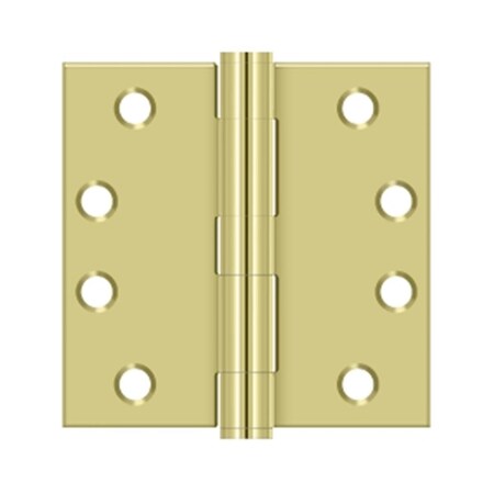 Dendesigns 4 x 4 x 0.625 in. Radius Hinge, Polished Brass DE843348