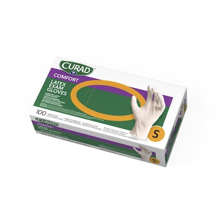 Medline CURAD Latex Exam Gloves, Size S, 1000PK CUR8104