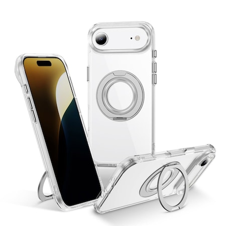 Alpha Digital iPhone 17 AIR Case w/ Magnetic Ring Stand- Full Protection, Soft Flex -360 shockproof IP17A-CLEAR