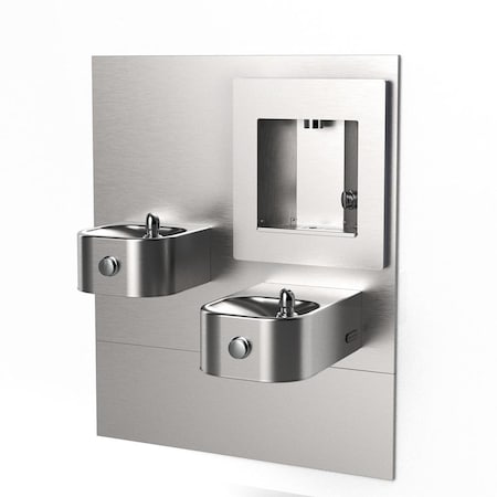 Elkay Vandal Resistant Bottle Filling Stn w/ Bi-Lvl Integrl Soft Sides Fountain Filtered Non-Ref Stainless LZLMSN-EDFPVM217DK