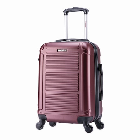 Inusa Luggage Pilot Hard Side Carry-On Suitcase, Four-Wheeled Spinner, 14.37 x 8.86 x 21.46, Wine IUPIL00S-WIN