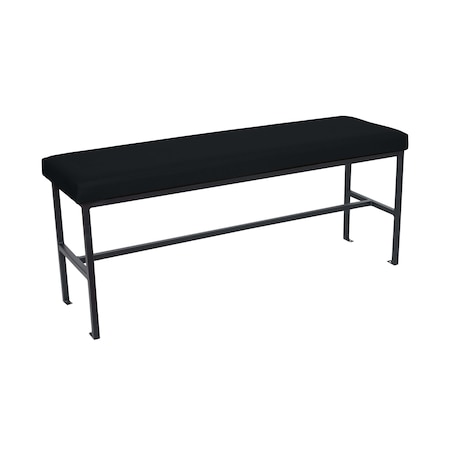 Bfm Seating Meghan 2-Seat Bolt-Down Bench, Grade 4 Upholstered Seat - Steel Frame - Sand Black Finish JS337MWH2140-SB