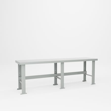 Pucel F Series Steel Top Workbench, 96 in W x 32-1/2 in H - 37-1/2 in H - 37-1/2 in HH x 24 in D, Gray F-2496-ABL