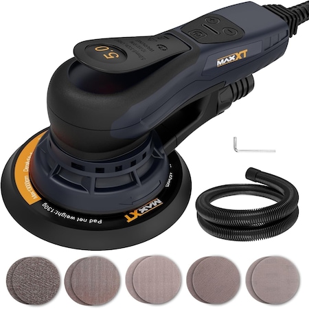 Wrightmaster 3A Corded 6 in. Brushless Orbital Sander with 6 Variable Speeds, Electronic Braking, Multi-function ZR-R7303-4-1