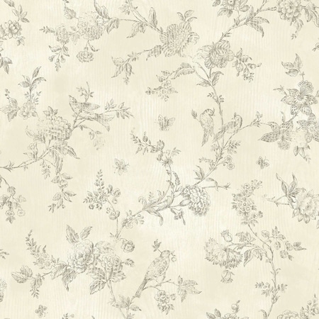 Brewster French Nightingale Cream Trail Wallpaper 2904-02193