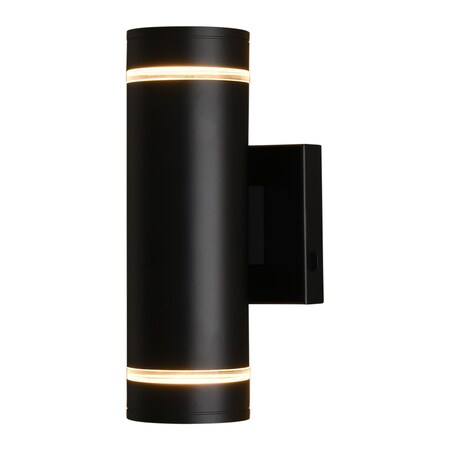 Vaxcel Chiasso, 11 in H, Black Outdoor Wall Light, 2-Light, LED, Up-Down T0821