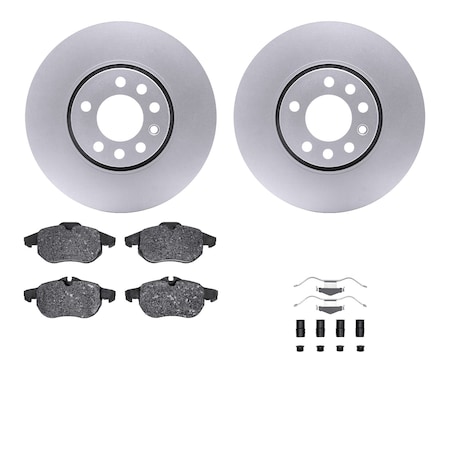 Dynamic Friction Co DFC GEOSPEC Coated Rotors with 5000 Brake Pads - Ceramic and Hardware 4512-65039