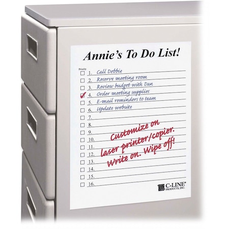 C-Line Products C-Line Peel and Stick Dry Erase Sheets, 8 1/2 x 11, White, 25 Sheets/Box 57911